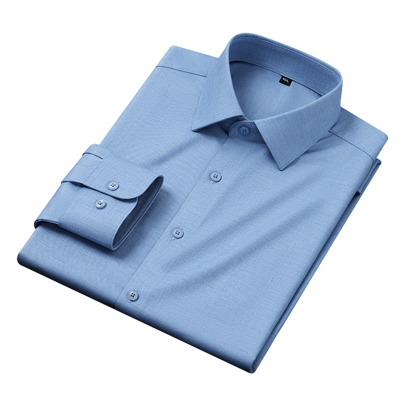 【 Modal + Wool 】 Men's no-iron long-sleeved shirt for autumn and winter, thickened Modal business shirt Item Picture