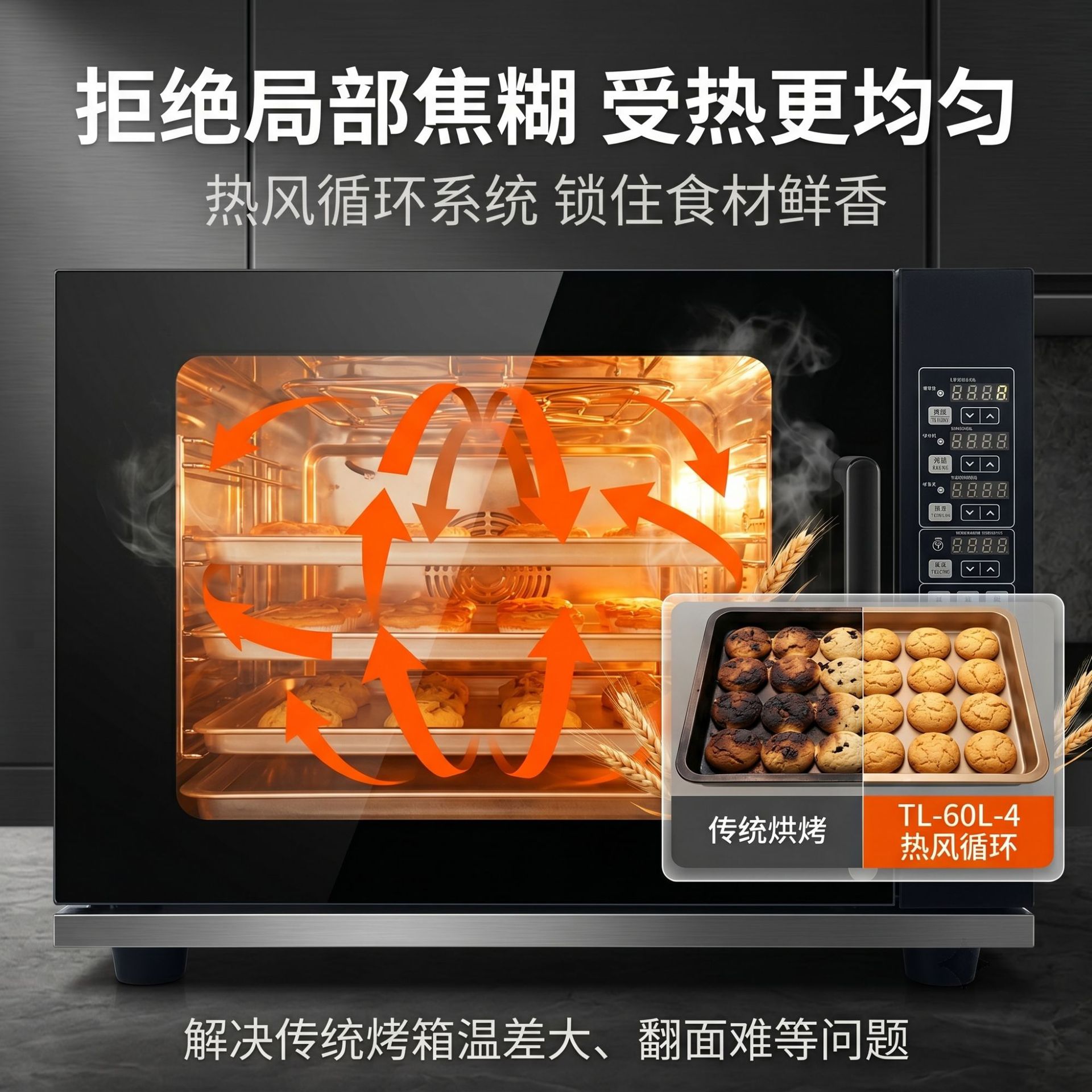 商用电脑款热风循环炉 智能控温电烤箱蛋挞披萨烘焙设备 厂家直销 details Picture