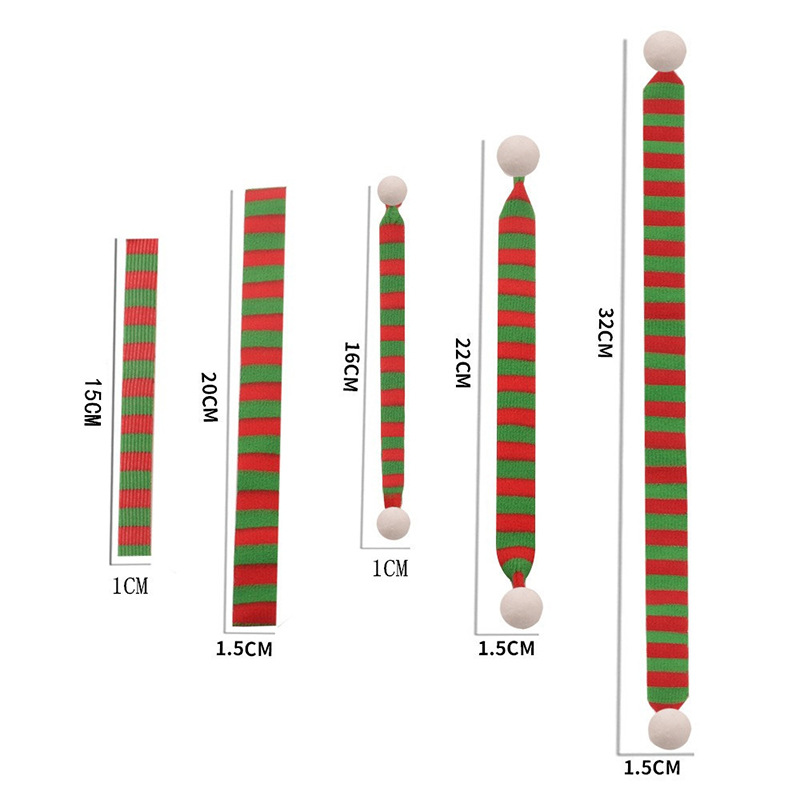 Christmas decorations: Mini scarf, woven fabric small scarf, red and white, red and green striped small scarf decoration Item Picture