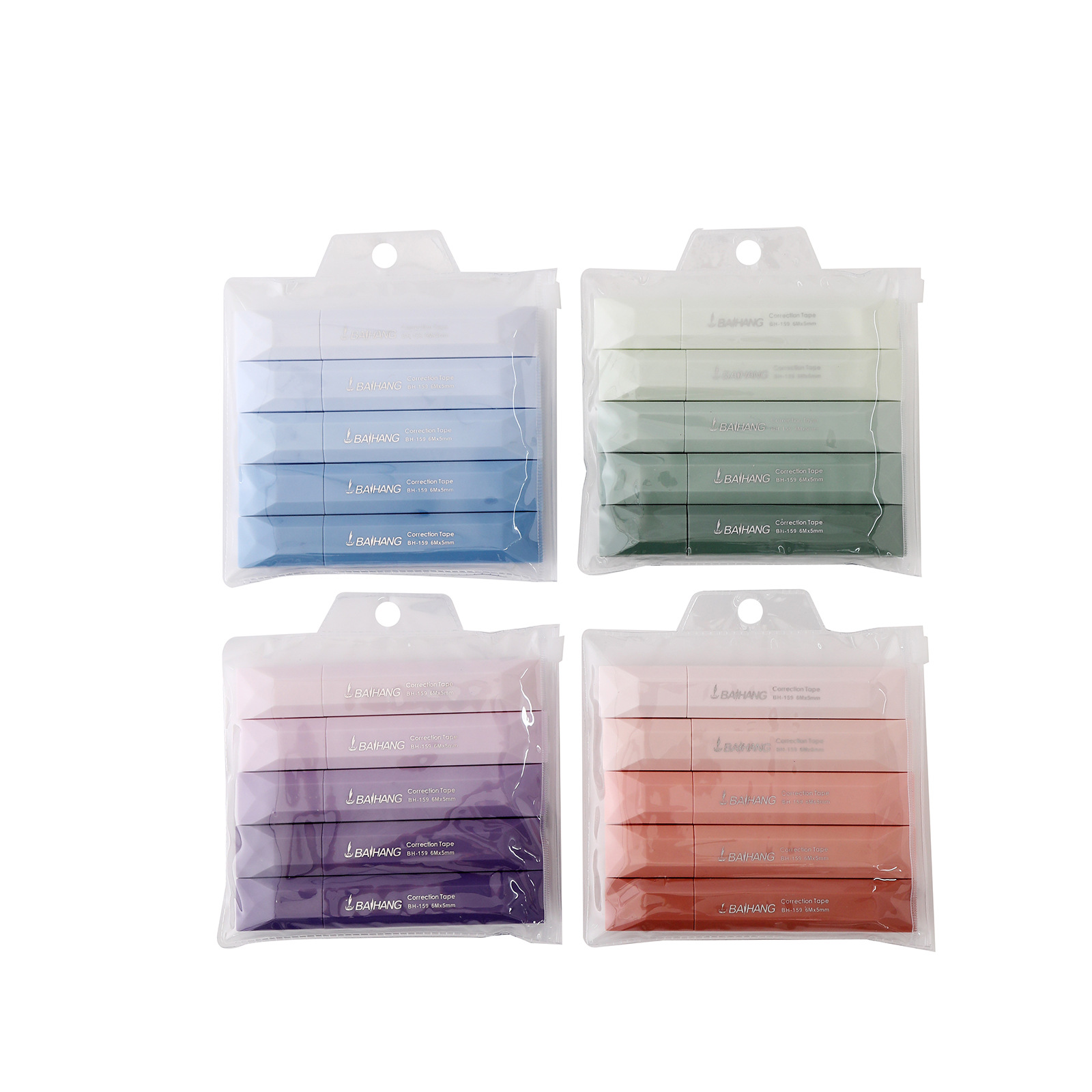 Creative and dreamy matcha green correction tape, high appearance level learning supplies correction tape, portable misspelling correction tape 6-piece set details Picture