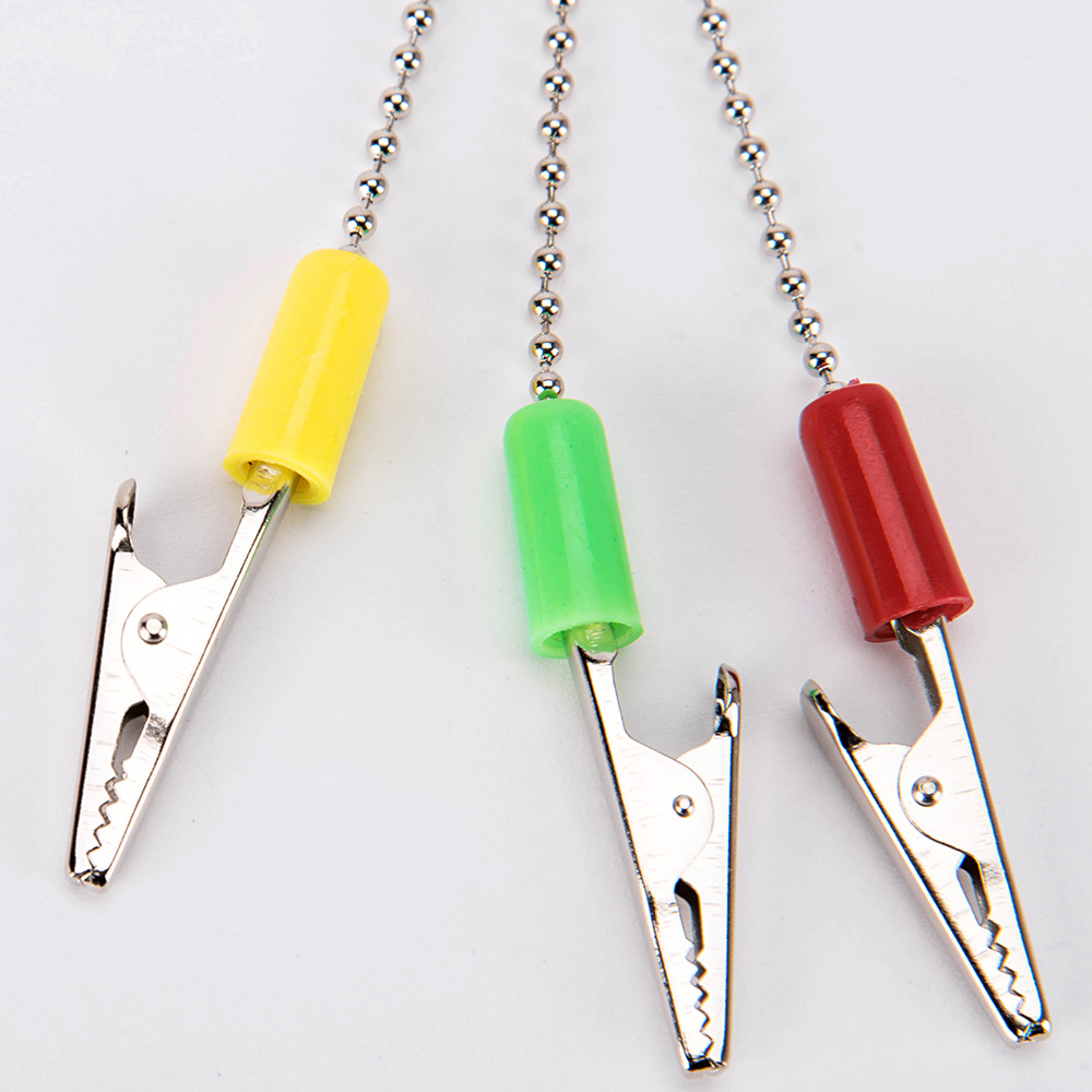 Cross-border exclusive dental pad clips, dental high-pressure sterilized metal bib clips, elastic ball chain silicone scarf clips Specification image