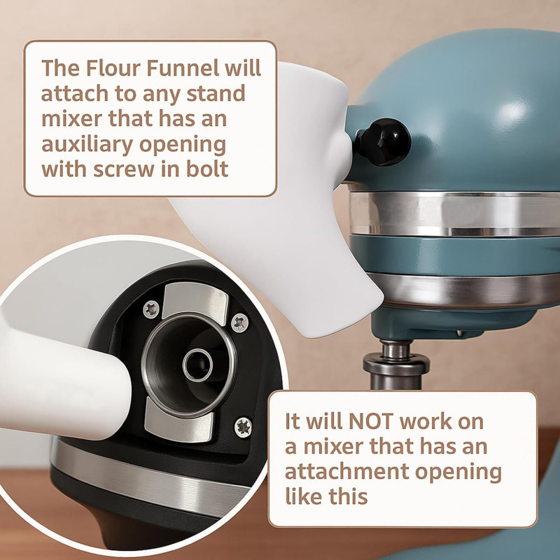 The cross-border new product is suitable for the Artisan Ksm150 vertical mixer flour funnel Specification image