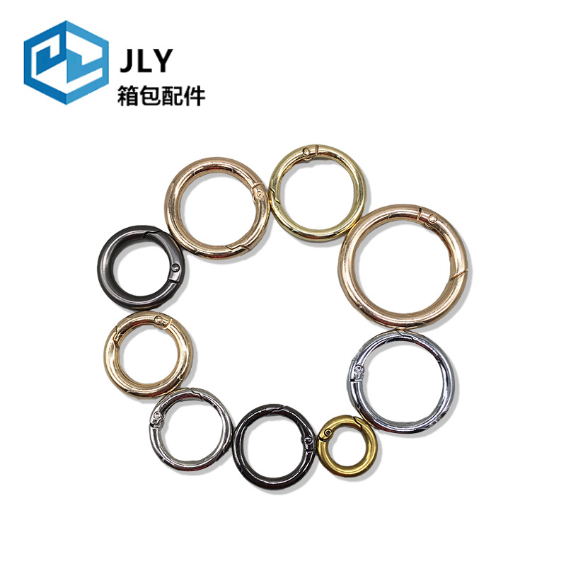 In stock, multiple specifications of alloy open spring ring shoulder strap bags, diy hardware pendant hooks, keys, ring spring buckles Item Picture