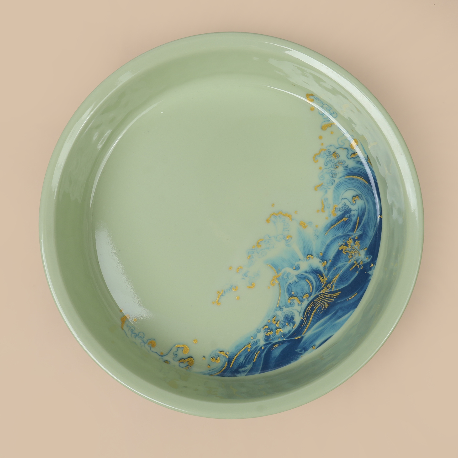 New melamine plates for foreign trade, plastic round plates, shallow plates, restaurant fast food stir-frying plates, rice bowl plates, commercial tableware Specification drawing