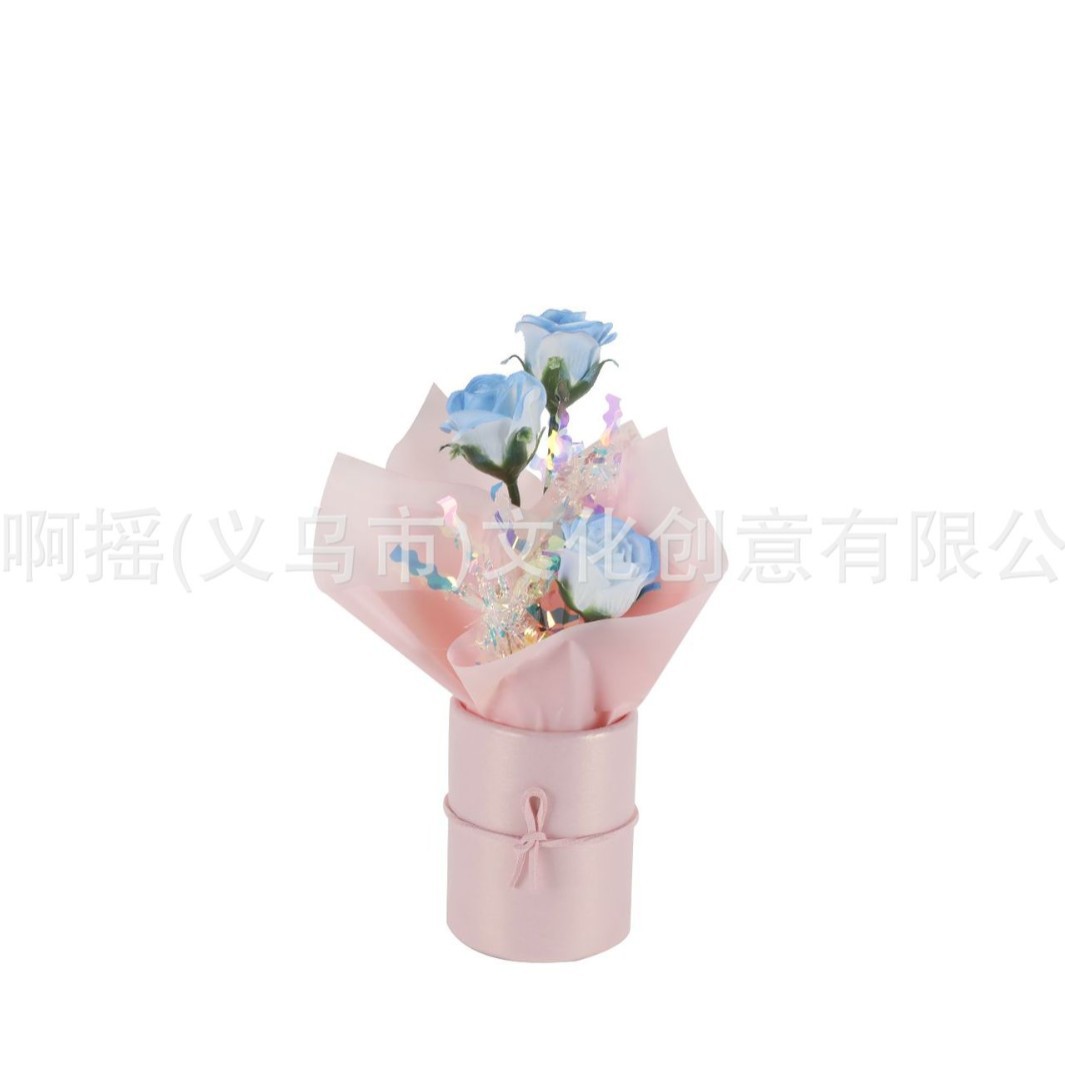 手工编织仿玫瑰花/玫瑰仿真/仿真花/花园/礼品仿真花白底实物图
