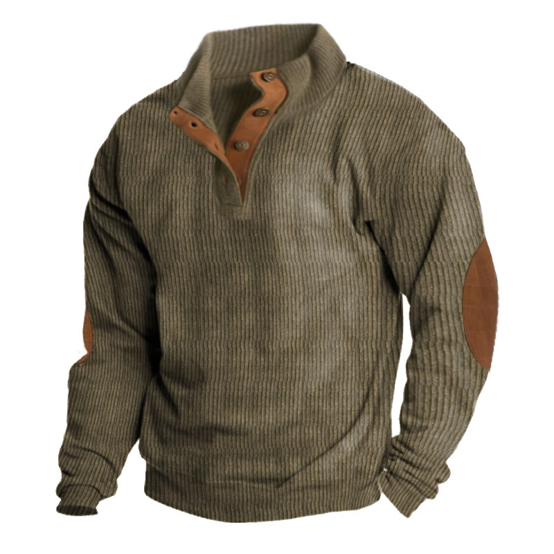 New cross-border men's outdoor jackets for autumn and winter, Amazon corduroy casual stand-up collar long-sleeved sweatshirts in stock full figure