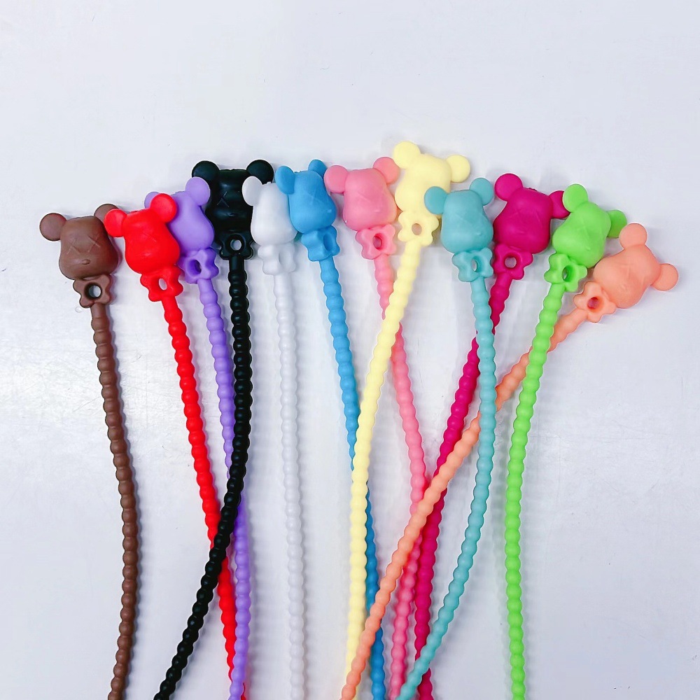 Violent Bear Silicone cable ties, data cables, headphone cables, wire winder, DIY accessories, pendants, Multi-functional retractable lanyard Specification image