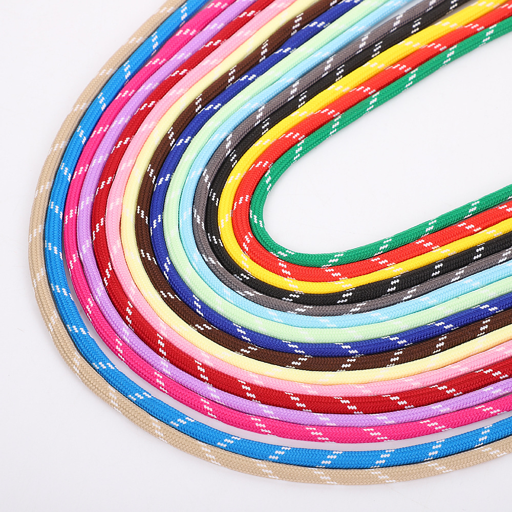 5mm low-elasticity round rope, hand-woven rope, mobile phone bag lanyard, hiking shoe rope, densified gradient umbrella rope Application Scenario