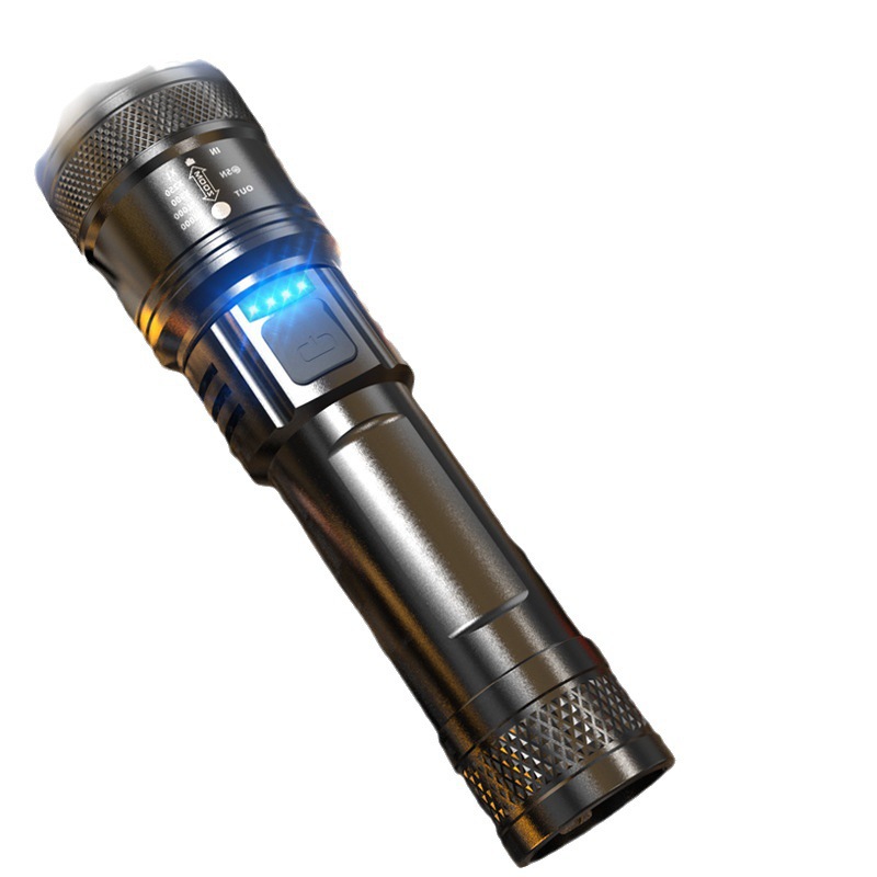 Cross-border led bicycle flashlight, strong outdoor charging, ultra-bright USB telescopic focusing, emergency home flashlight Item Picture
