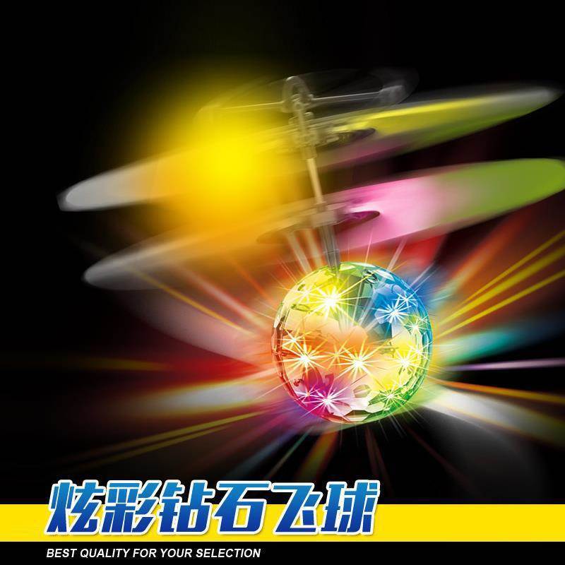 智能感应飞行器七彩水晶球悬浮感应遥控飞机玩具同男女孩产品图