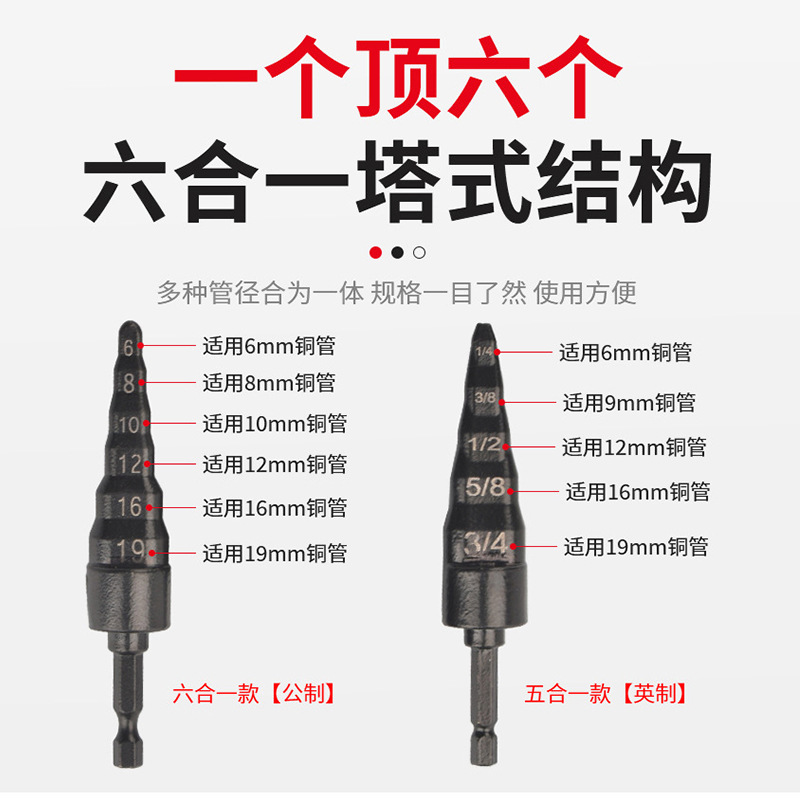 Factory direct sales of hexagonal handle pipe expander, electric drill for drilling, air conditioning copper tube expansion tool, six-in-one pipe expander Application Scenario