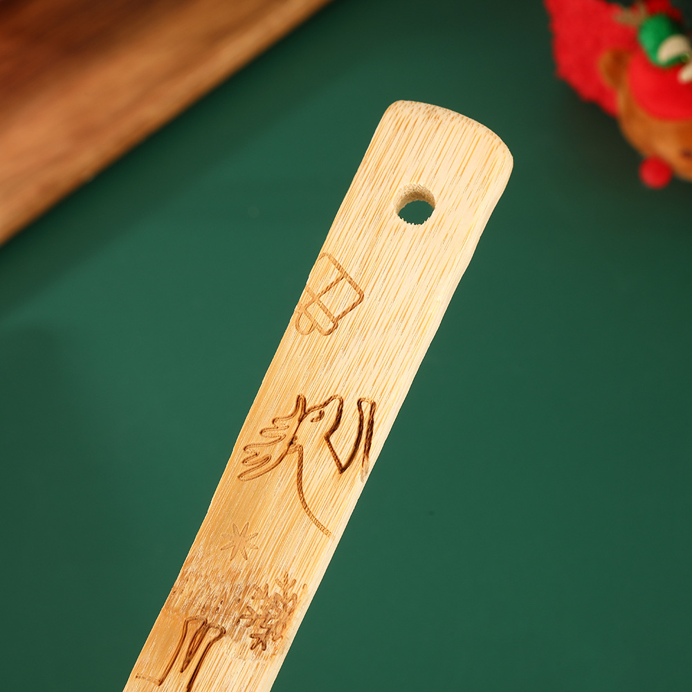 外贸创意可爱圣诞餐具铲子木铲子烧菜设计感叉勺套装木质餐具批发详情图4
