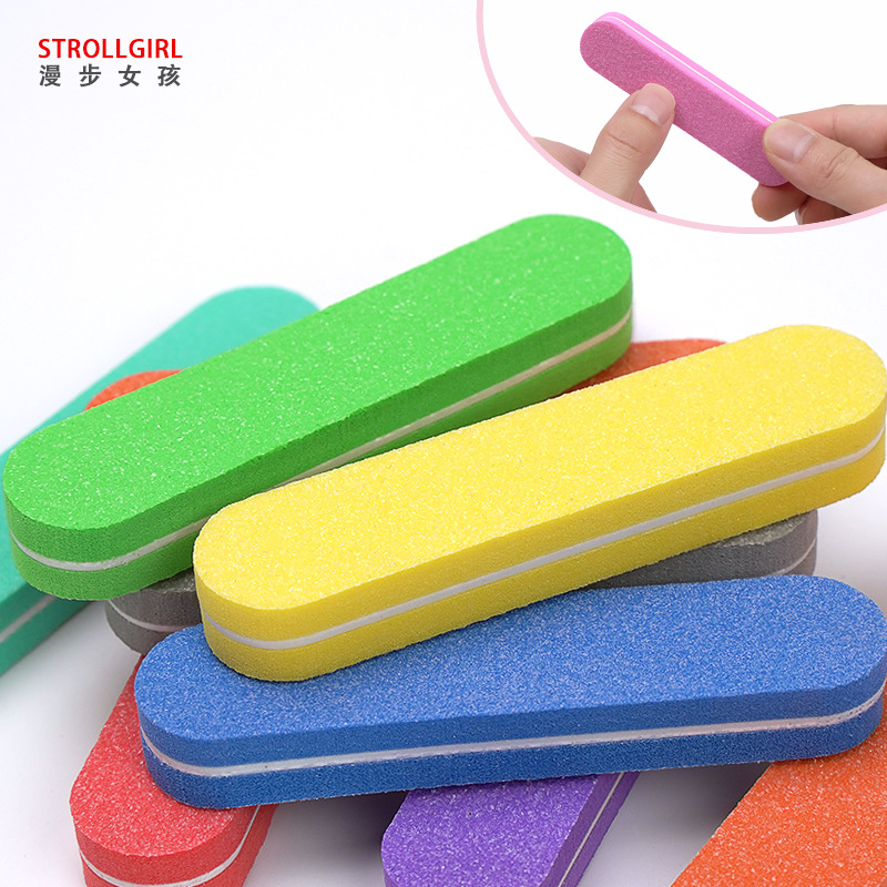 小搓条双面指甲锉EVA海绵挫条水洗锉条不掉砂美甲搓条跨境热销