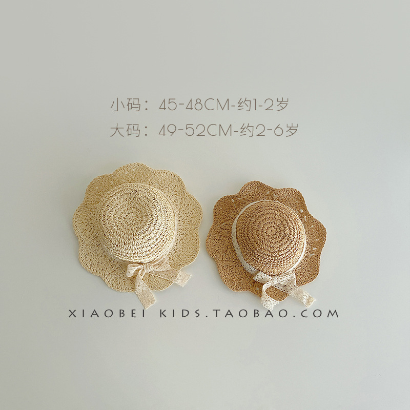 Sombrero de bebé coreano primavera verano niños sombrero de paja bebé visera sombrero de protección solar para niñas playa sombrero nuevo estilo