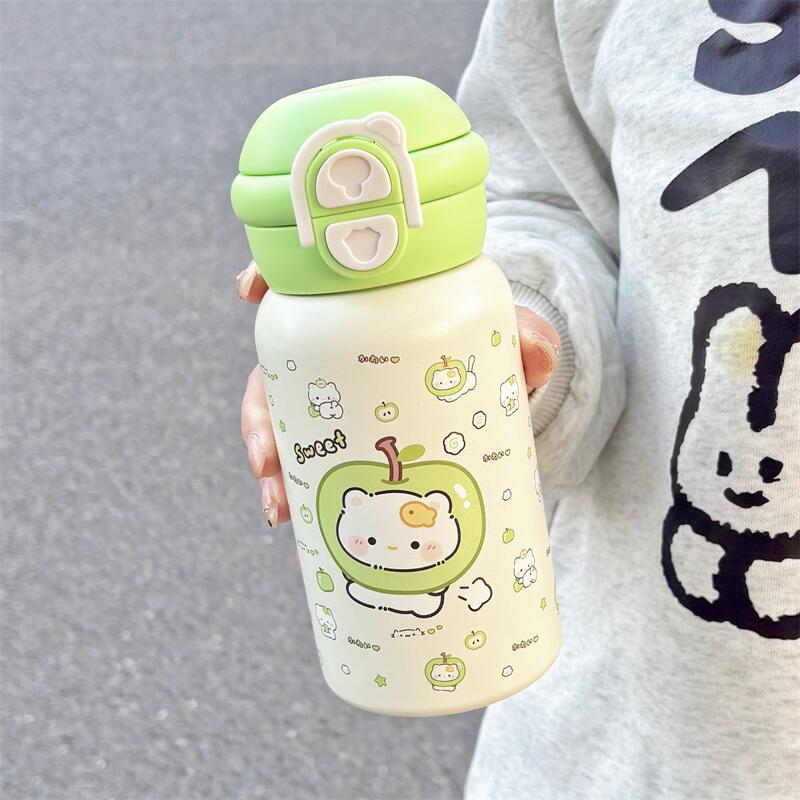 Katie coffee thermos cup, large-capacity straw water cup, portable portable coffee cup for male and female students, car cup