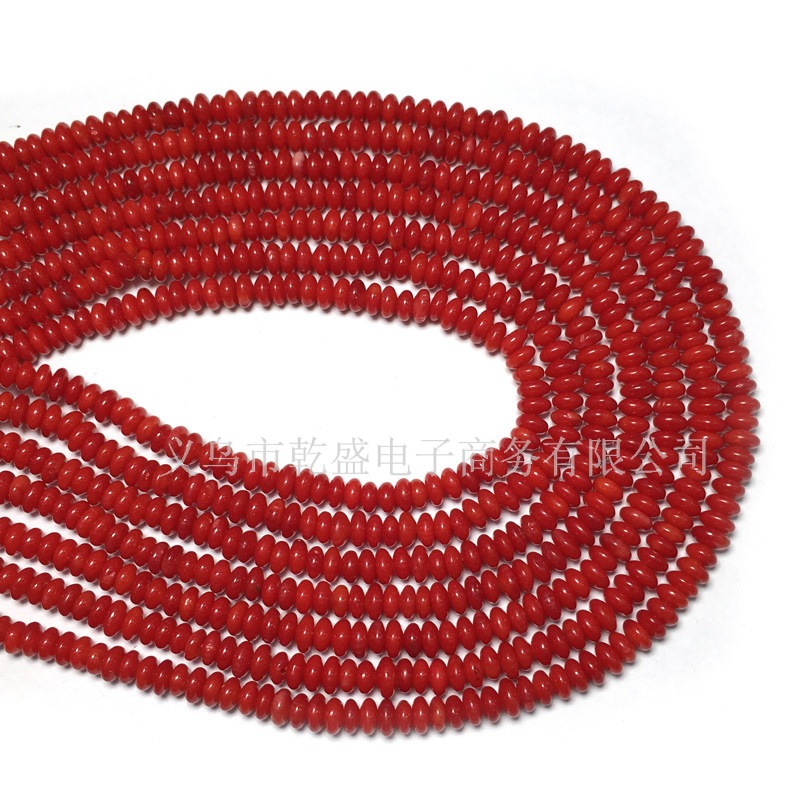DIY jewelry accessories for optimizing coral red beaded semi-finished products, flat beads, loose beads and isolation beads bracelets