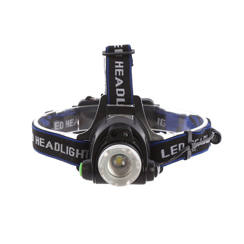 户外头灯强光充电超亮远射矿灯露营夜钓鱼灯头戴式伸缩变焦感应