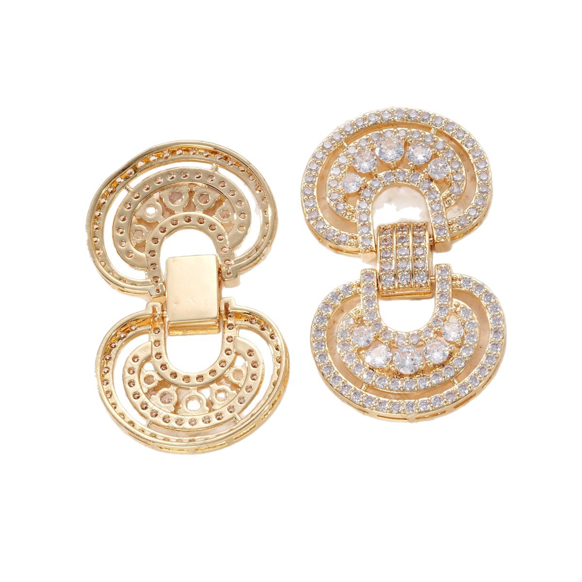 Pearl necklace clasp, copper-plated with real gold and zirconium-inlaid with mushrooms, large universal clasp, high-end and color-preserving DIY accessory Item Picture