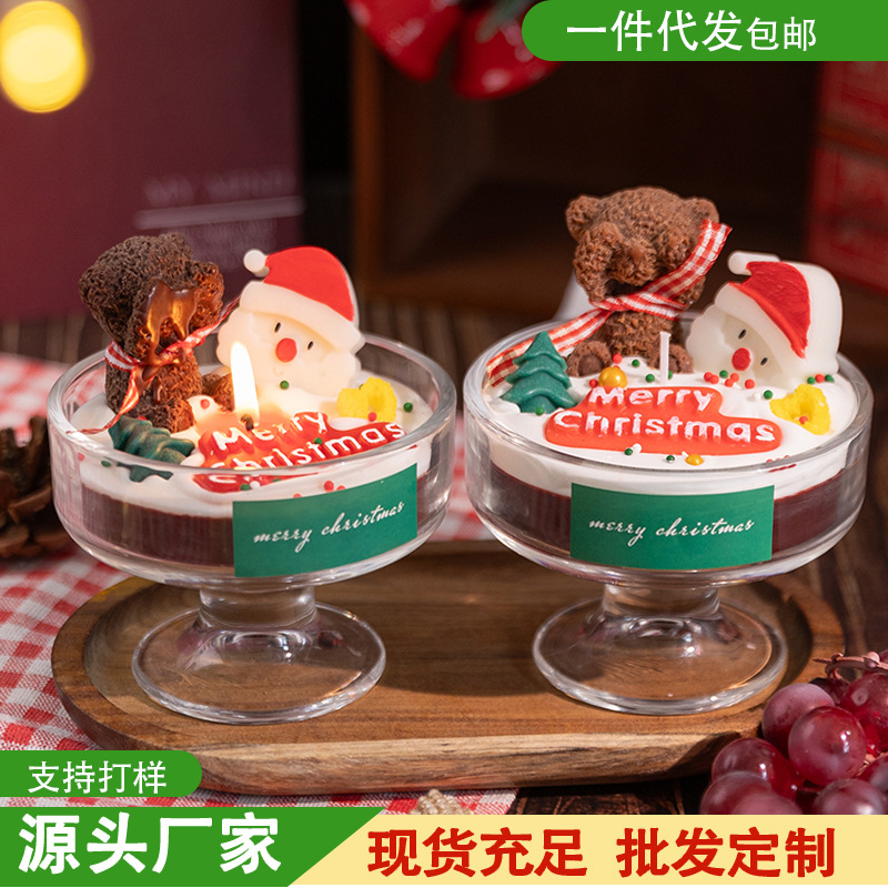 圣诞节香薰蜡烛批发手工氛围感伴手礼candle可爱蠟燭跨境圣诞礼物