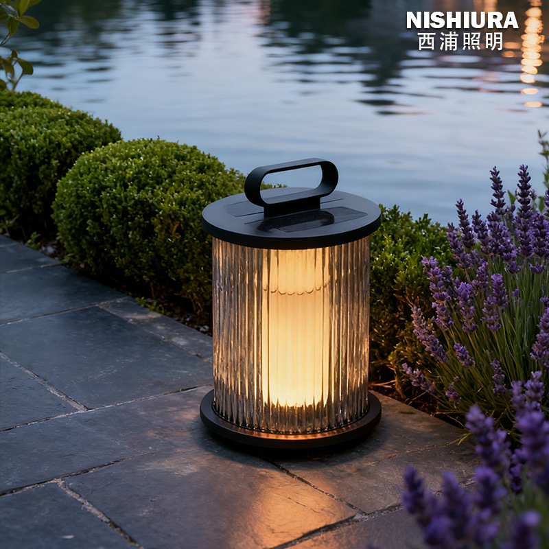 Cross-border ODM simple solar outdoor garden lamp, waterproof home garden villa decoration, wabi-sabi style lawn lamp details Picture