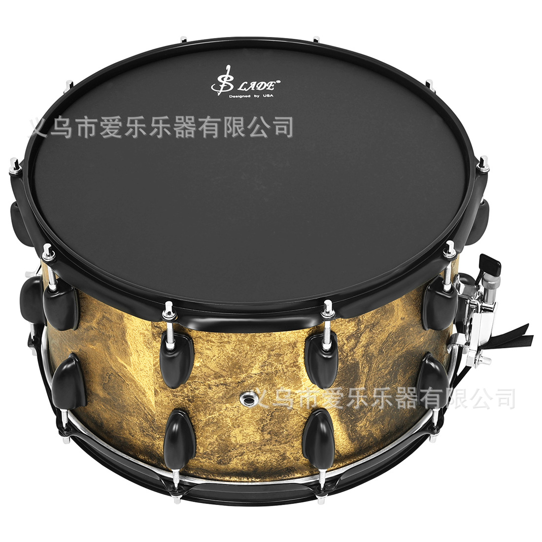 14* 8-inch small snare drum metal frosted drum skin snare drum set, poplar small snare drum shoulder strap performance marching drum