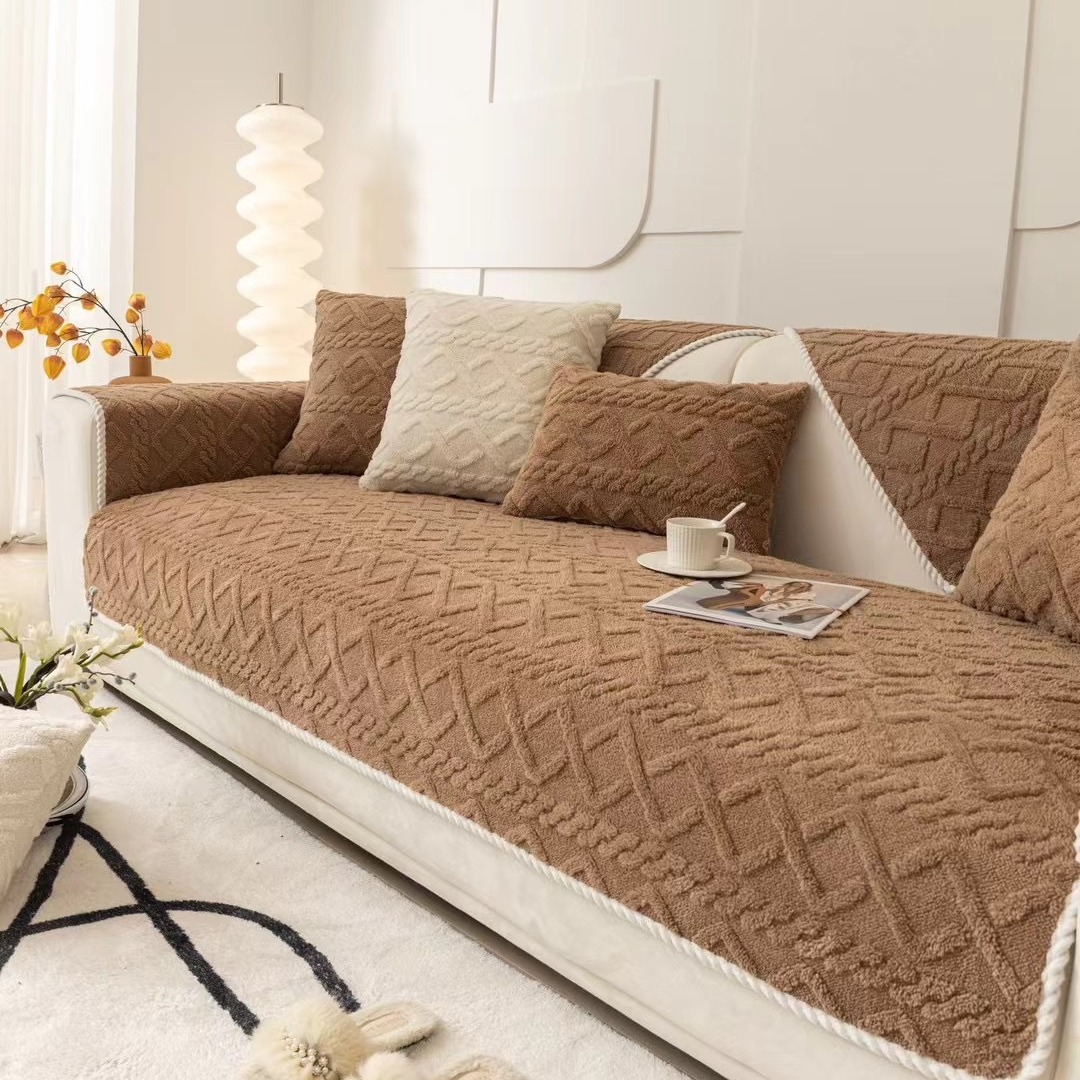 Simple sofa cushion, all-season suitable sofa cover, thickened plush seat cushion, winter anti-slip cover cloth custom Application Scenario