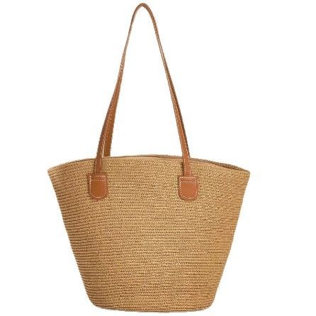 Cross-border handmade straw woven bag, summer fresh women's bag, large capacity and elegant woven hand bag, shoulder bag, armpit bag, beach bag, straw woven bag Item Picture