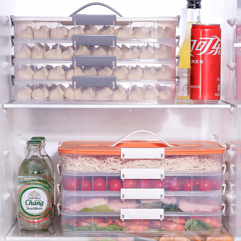 饺子收纳盒冷冻盒子水饺速冻保鲜盒冰箱家用整理可微波馄饨收纳盒