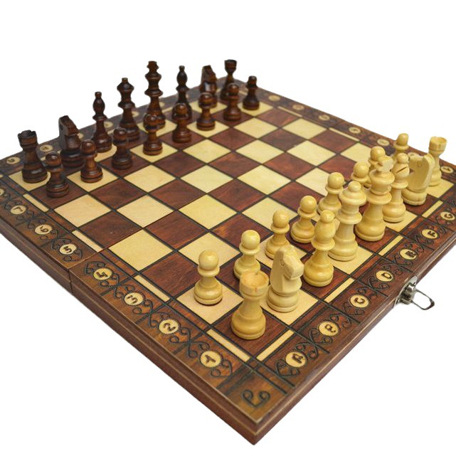 Factory direct sales of high-end wooden magnetic 3-in-1 chess set, wooden folding chess set Specification image