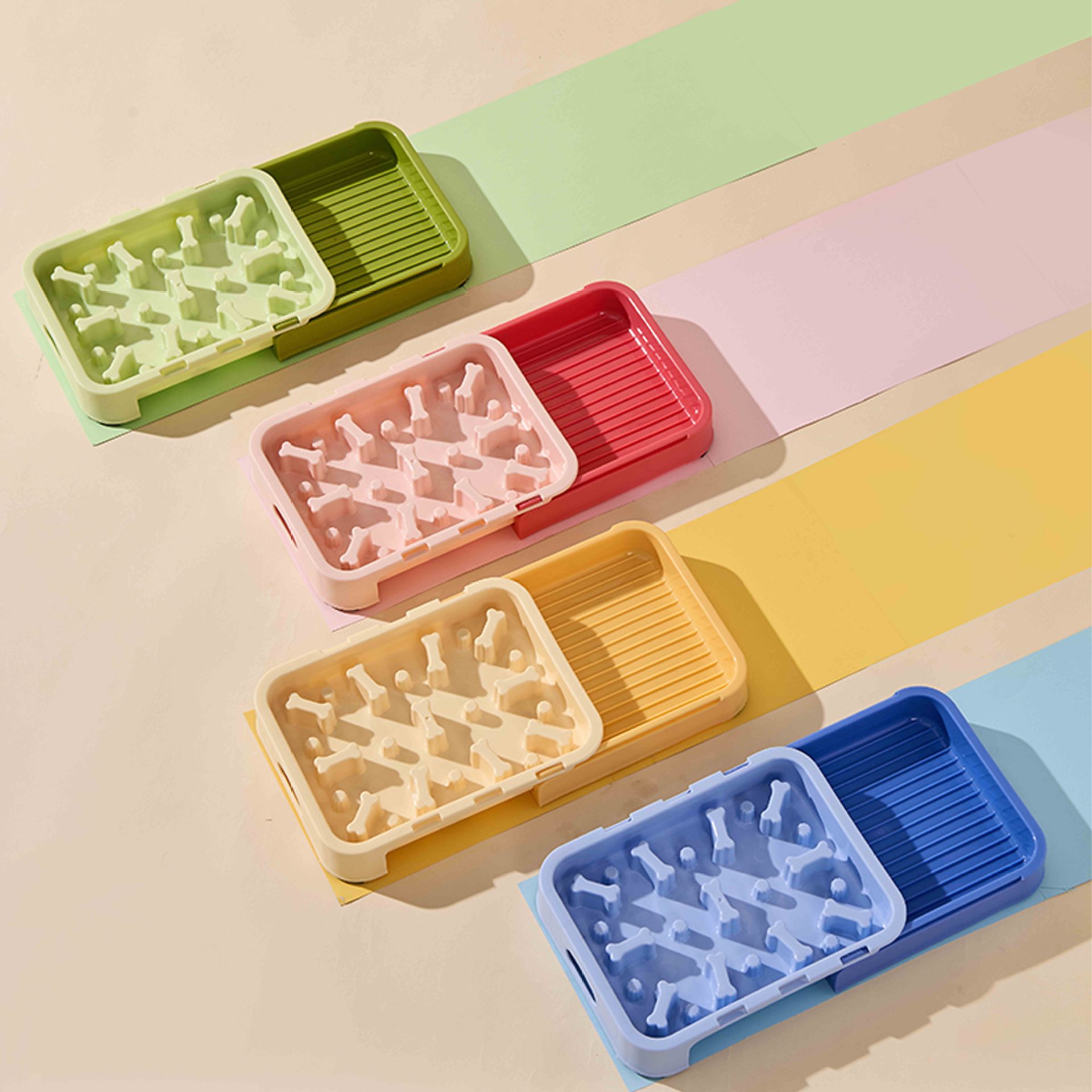 Nueva venta al por mayor pet pump licking slow food bowl anti-flop cat licking pad pet double bowl para perros Specification image