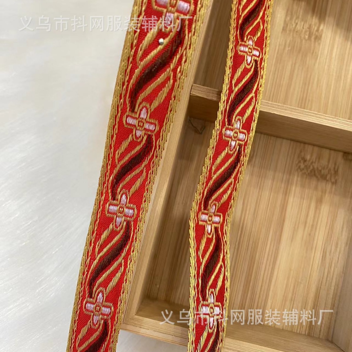 2.1cm hecho a mano DIY arcos cruz jacquard étnico bordado correas para el pelo tocados espectáculos ropa accesorios Specification image