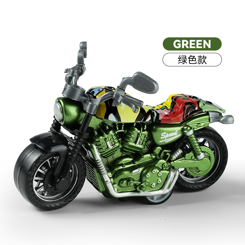 Cross-border children's toys, simulated rebound motorcycle models, keychains, decorative items, durable toy cars, grabbers, gifts Specification image
