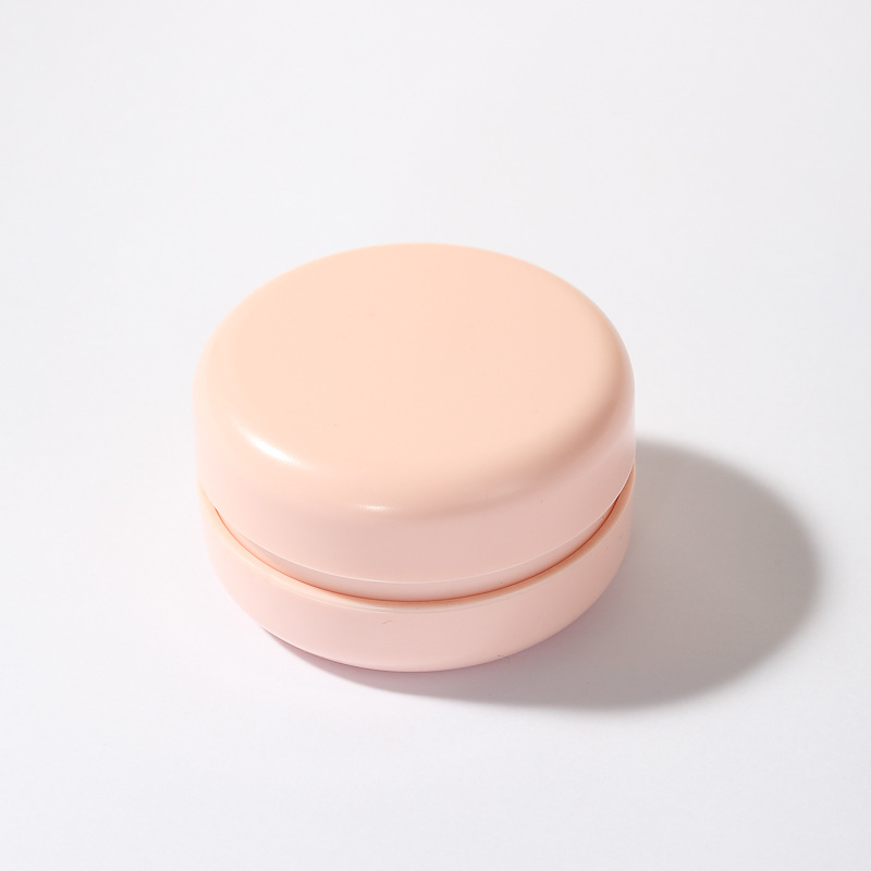 Baihe Massage Comb, round twist-cover dual-purpose mirror comb, Girlish heart portable box Macaron comb, hair care round head Item Picture