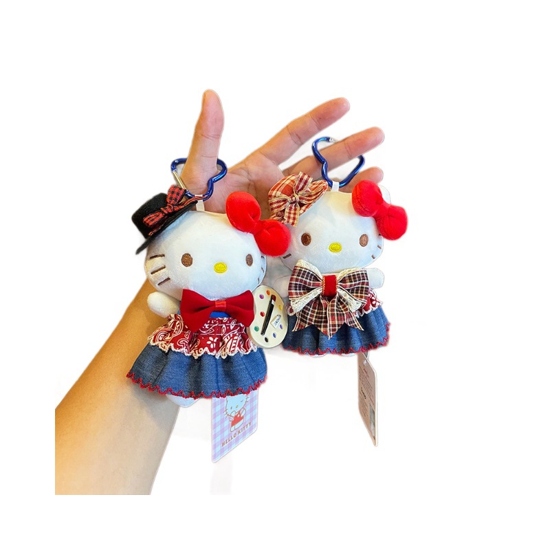 Official cute secondary creation hellokitty small pendant plush toy kt cat keychain pendant bag pendant Item Picture