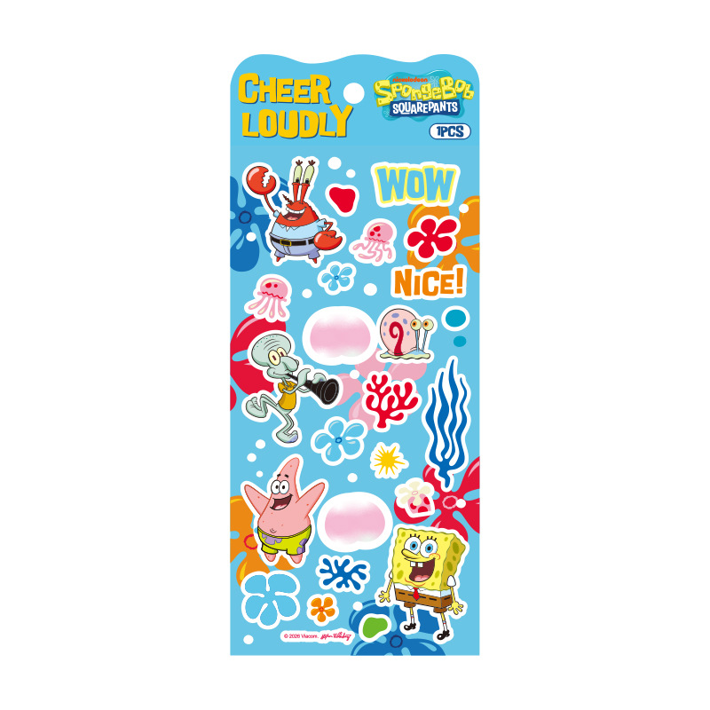 Fangdao SpongeBob SquarePants Creative Fun Casual Bottom Stickers 3d Stereoscopic stress-relieving Foam stickers are in stock and available for wholesale Item Picture