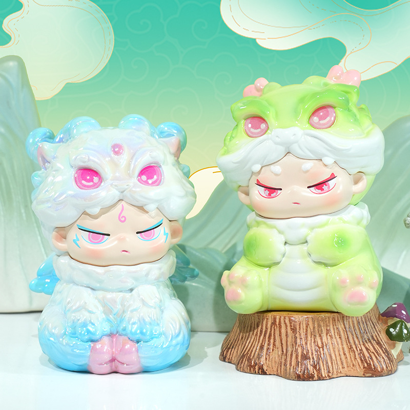 新款国潮兜兜瑞兽盲盒可爱貔貅公仔创意潮玩桌面树脂摆件生日礼物产品图