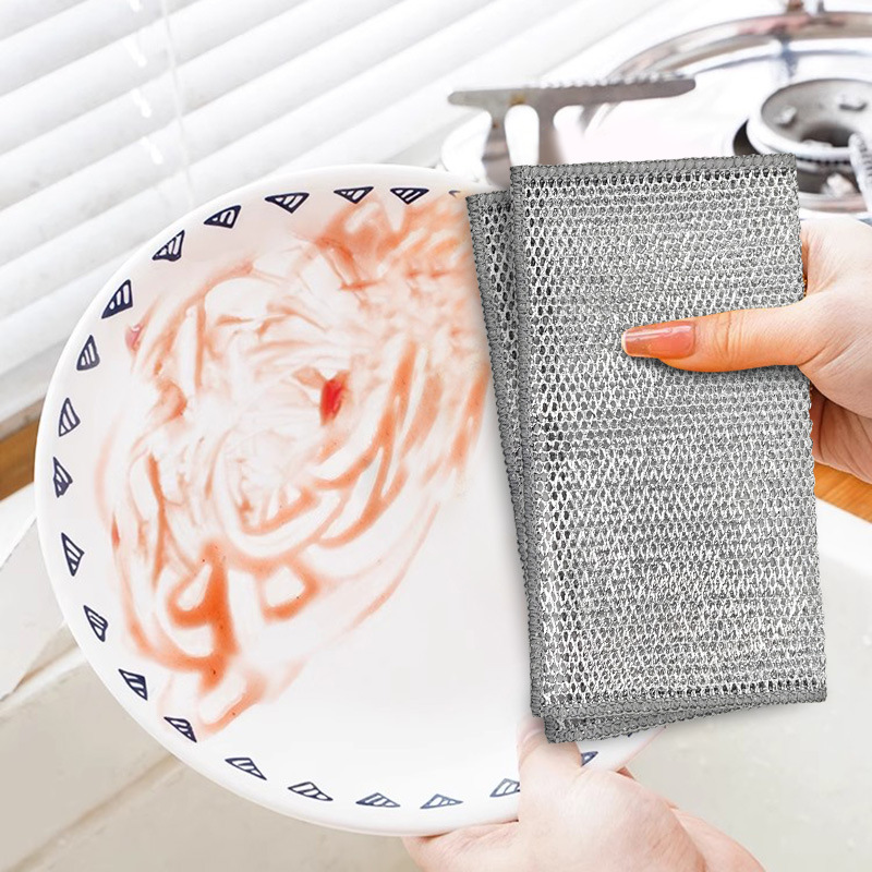 Silver wire cloths for kitchen stoves, household cleaning, pot washing cloths, dishwashing cloths, and steel wire cloths instead of steel wool pads