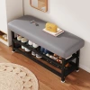 Shoe-changing stool, household entrance shoe rack and seat stool, integrated storage rack, shoe-wearing stool and storage stool can be sat on at the entrance of the living room Specification image