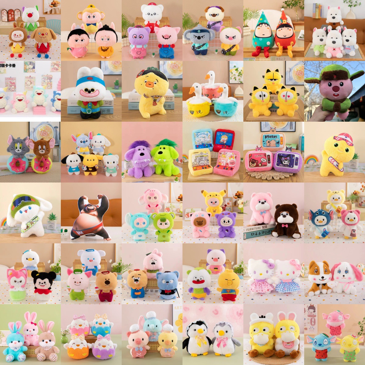 红跨境爆款可爱8寸玩偶大量现货毛绒玩具儿童布娃娃挂件批发摆件