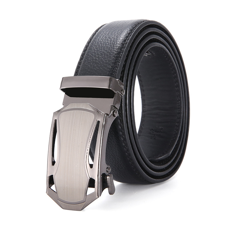 男士皮带自动扣批发休闲腰带中青年裤带男式双线带地摊货厂家直供                              细节图