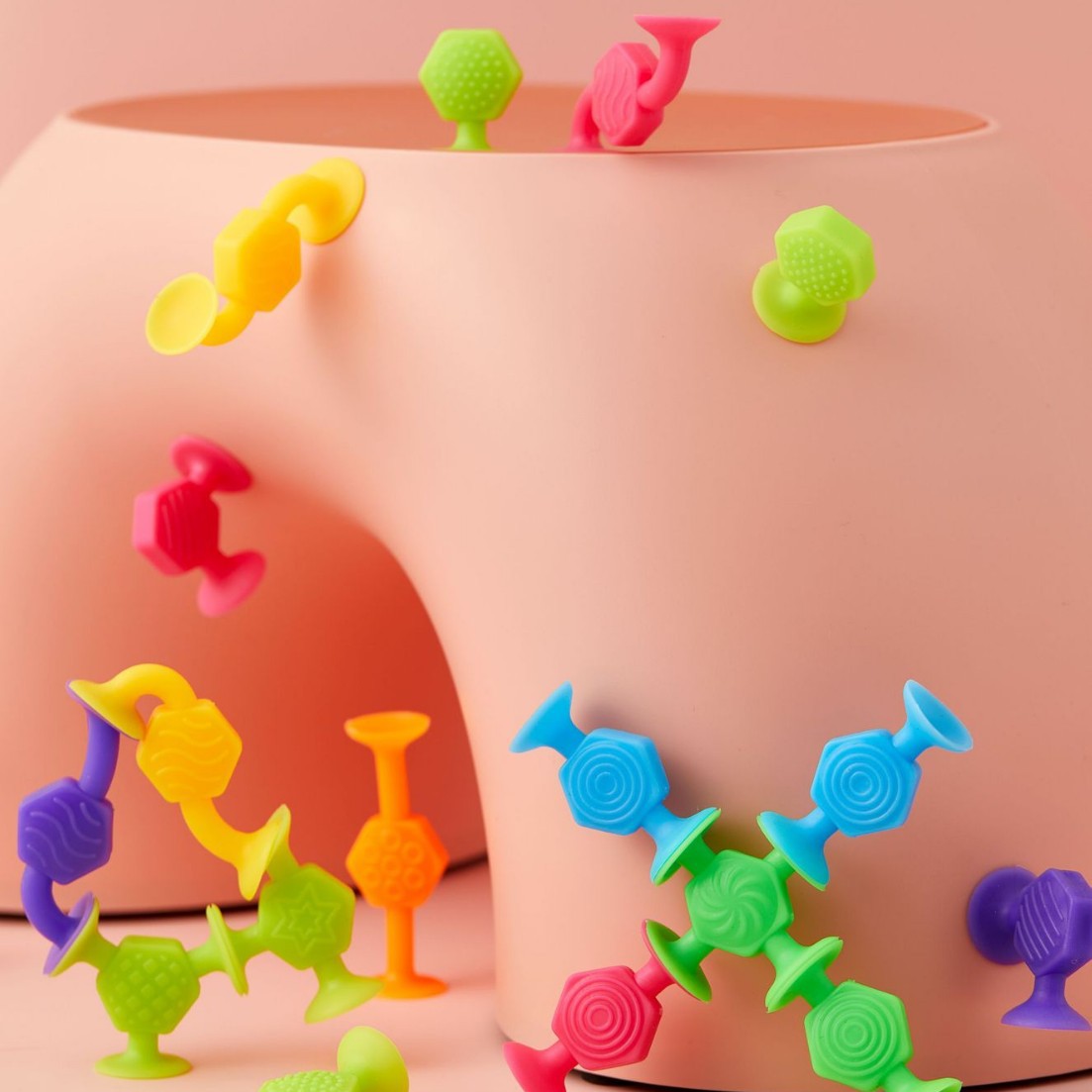 Bulk best-selling suction cup soft building blocks, suction fun and sticky fun, children's educational DIY versatile building block toys Specification image