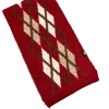 A classic and retro geometric jacquard wool check knitted woolen scarf for women's autumn and winter, a warm and cozy scarf Item Picture