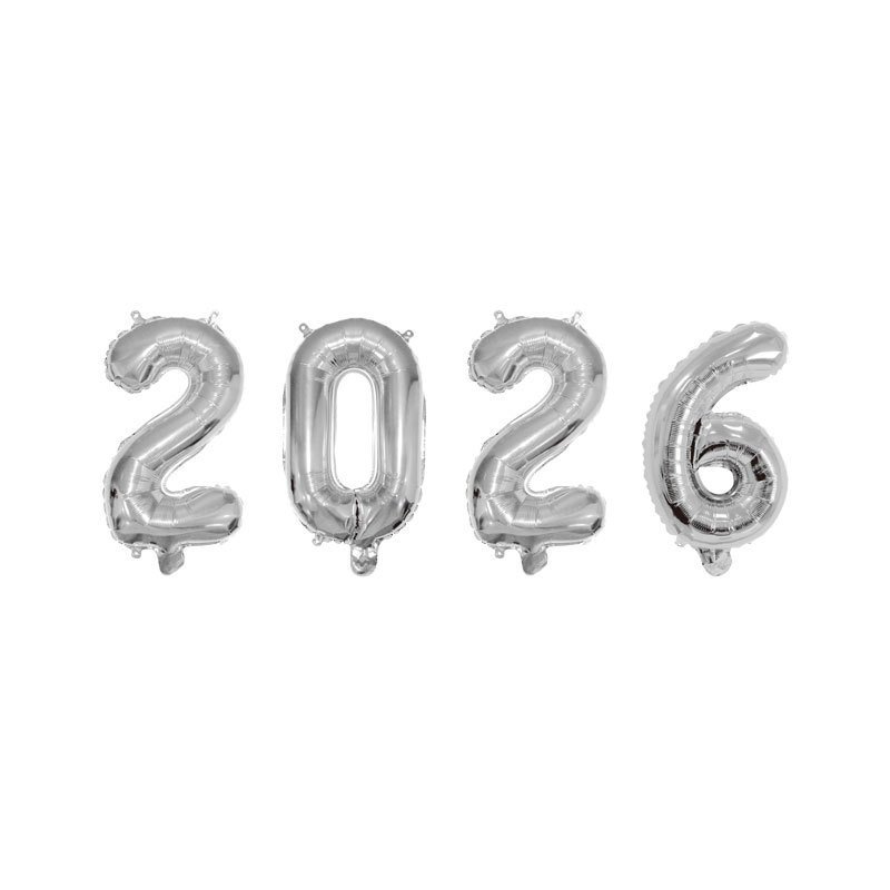 American slimming 16-inch, 32-inch, 40-inch digital aluminum foil balloon set 2026 aluminum film balloon New Year decoration balloon Item Picture