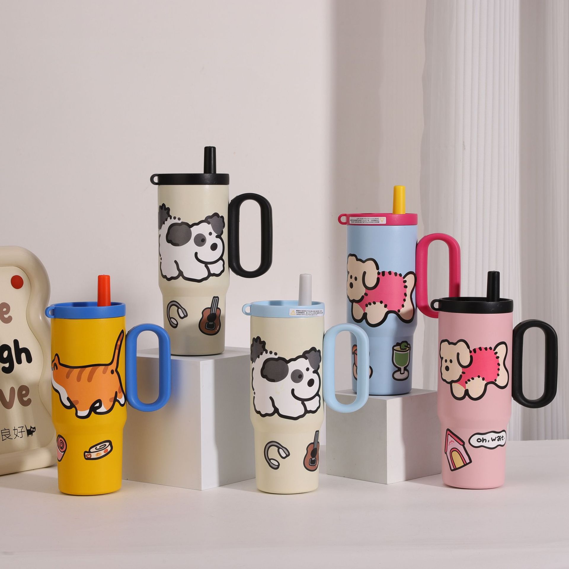 Custom-made giant insulated cup with ceramic inner liner, high appearance level, 316 stainless steel large-capacity ice king cup and cold water cup details Picture
