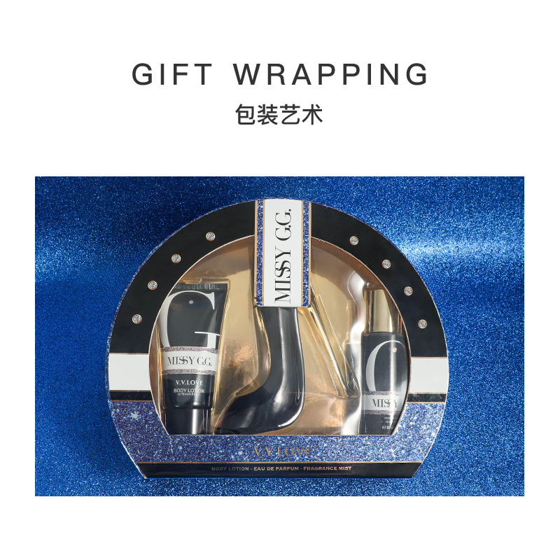 热销外贸香水持久女用节日礼盒淡香水三件套香氛perfume set批发细节图