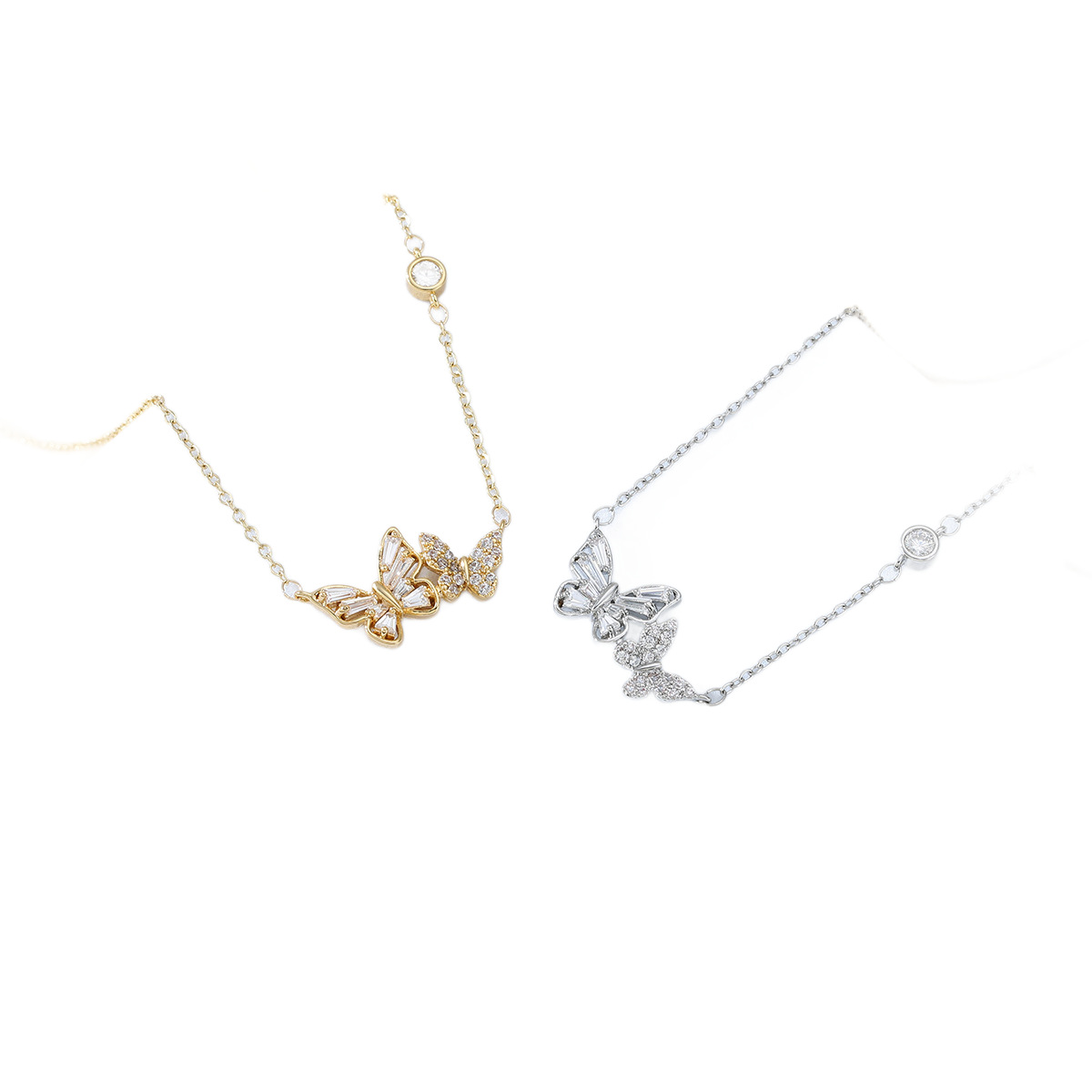 New copper-plated real gold and zircon necklace for women, with a light luxury style, versatile and high-end design, collarbone chain accessory wholesale Item Picture
