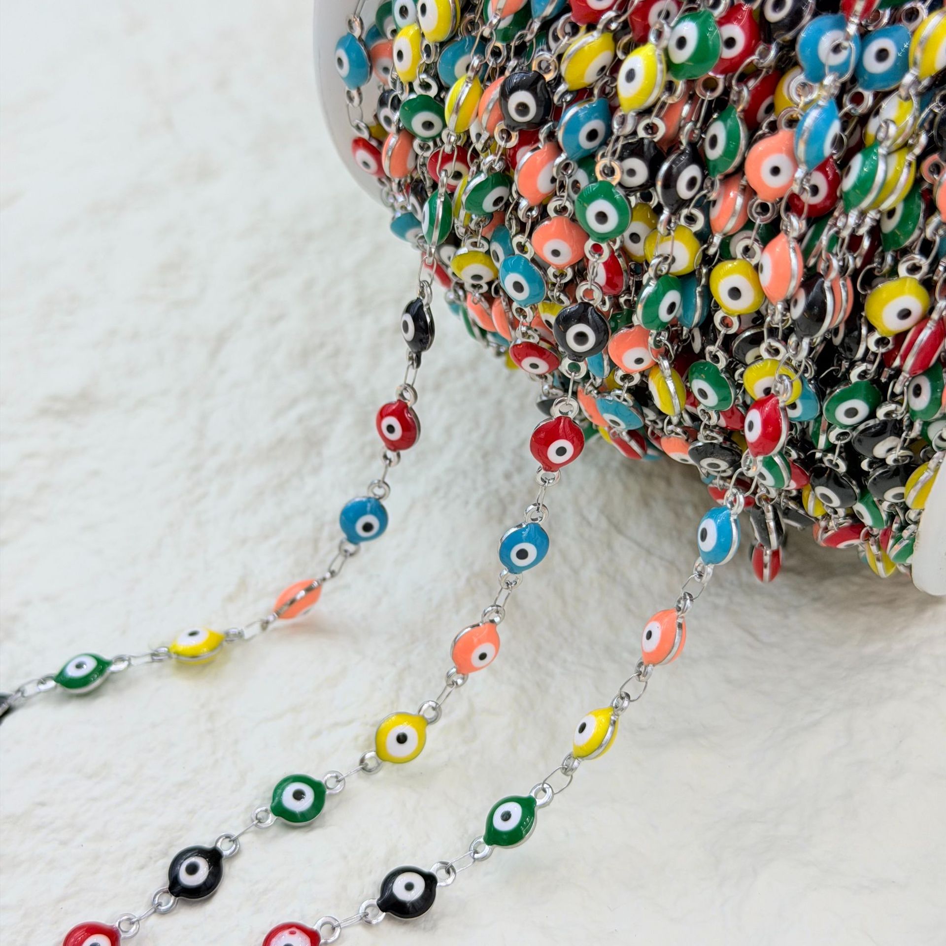 Cross-border goteo aceite color de ojos acero cadenas hecho a mano DIY accesorios accesorios collares pulseras ropa material de conexión al por mayor Cross-border goteo aceite color de ojos acero cadenas hecho a mano DIY accesorios accesorios collares pulseras ropa material de conexión al por mayor
