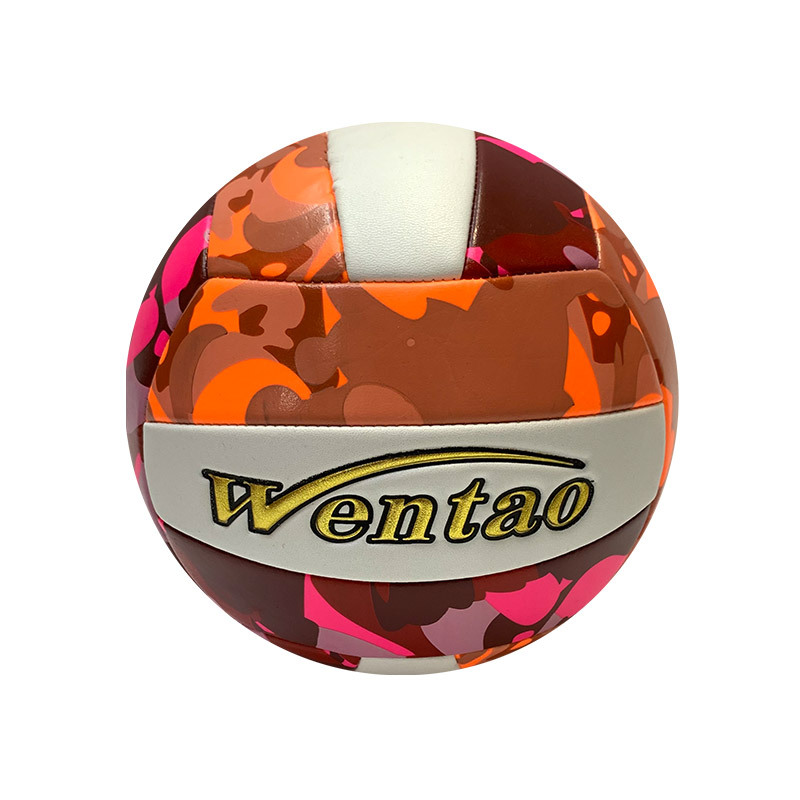 迷彩多色充气式排球 pvc机缝耐磨高档排球5号学生专用球现货细节图