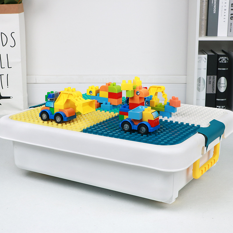 Large-sized multi-functional building block table for children, boys and girls, beneficial to intelligence and brainpower, compatible with Lego building blocks Specification image
