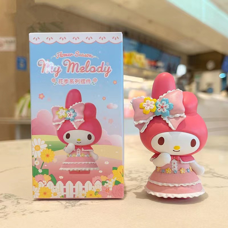 Genuine Sanrio Flower Season series Kuromi big-eared Dog Melody peripheral Girl Clear Box figurine gift Specification image